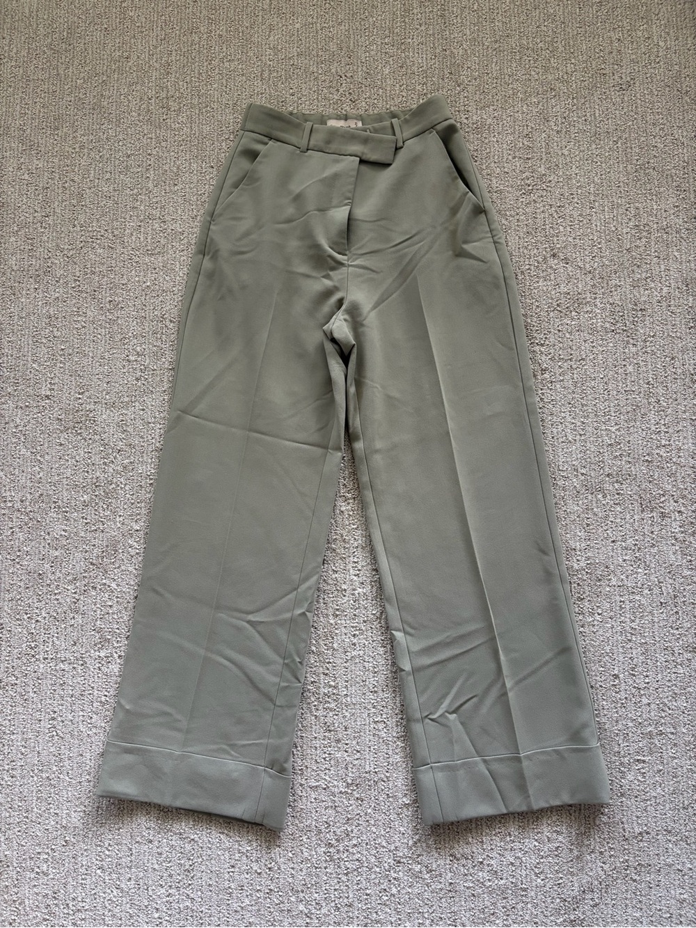 Abercrombie & Fitch Olive Green Wide-Leg Trousers